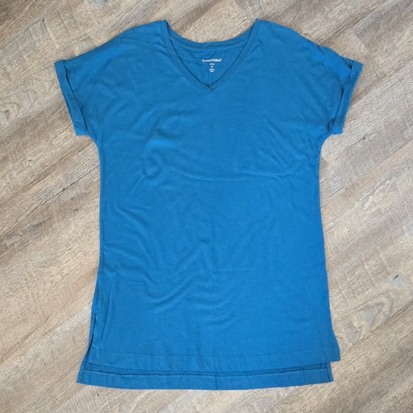 Women's Blue V-Neck Top - Picture 1 of 8